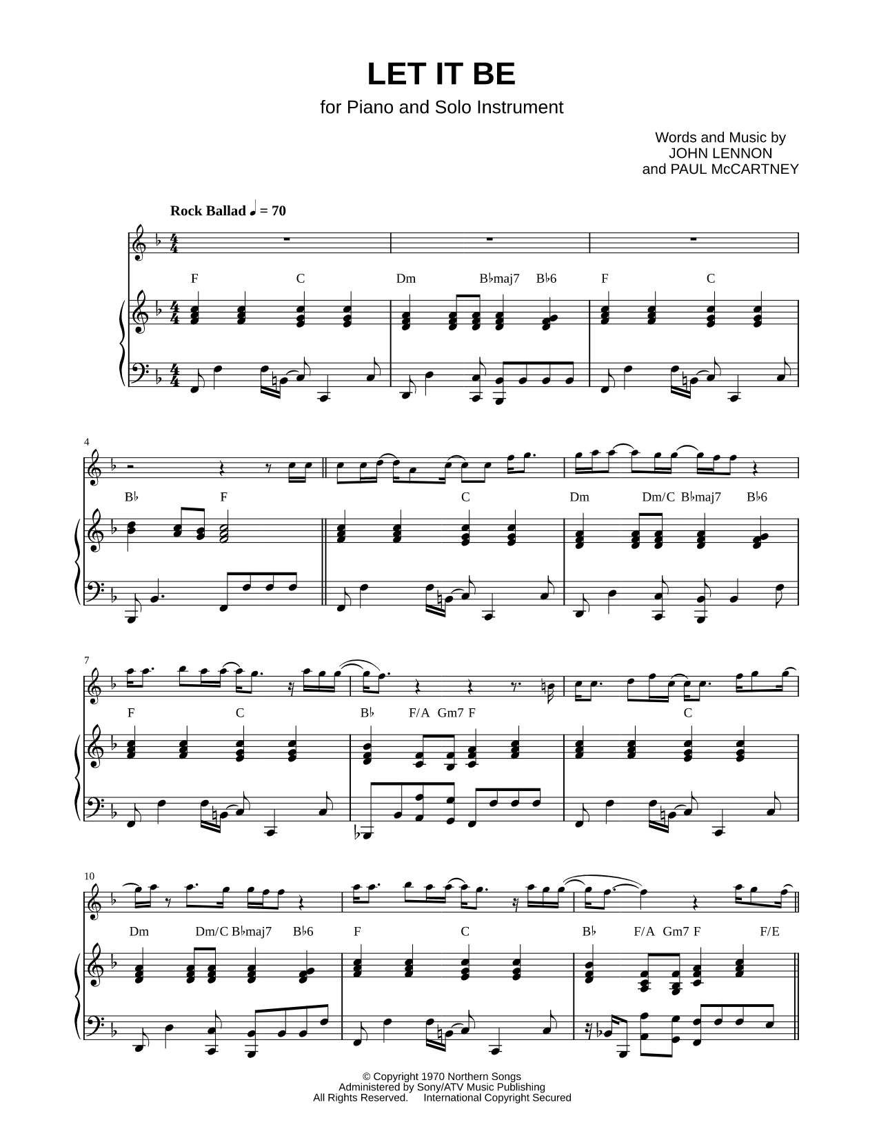 Let It Be - Piano Accompaniment