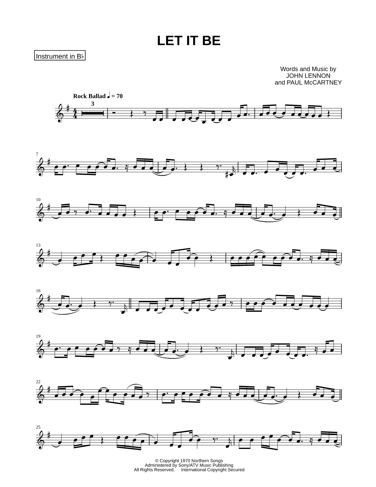 Let It Be - Bb Instrument