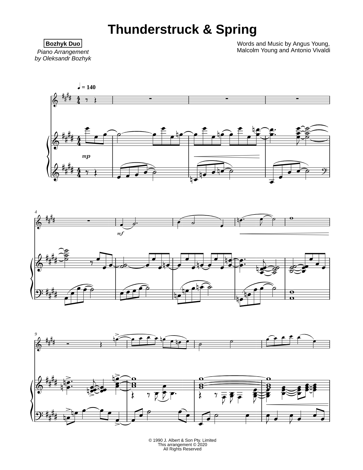 Thunderstruck & Spring - Violin & Piano