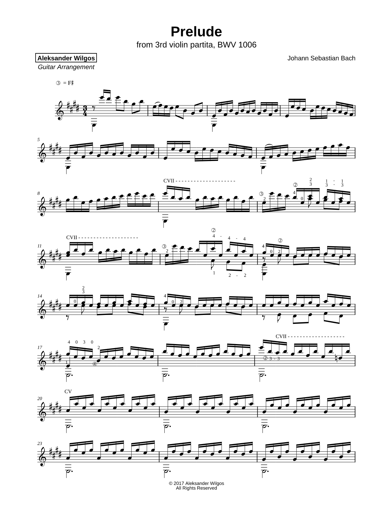 Partita III, BWV 1006 (Prelude)