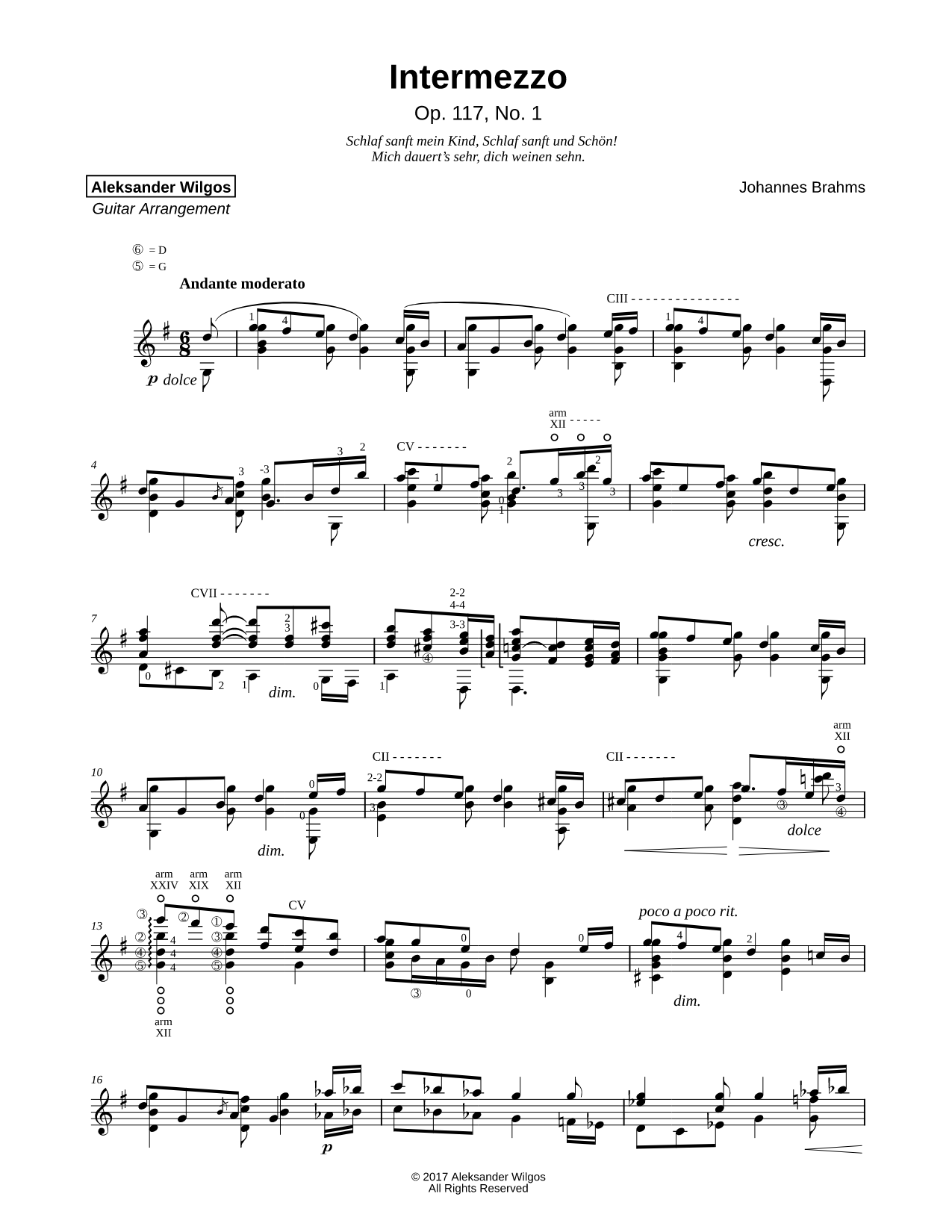 Intermezzo Op. 117, No. 1
