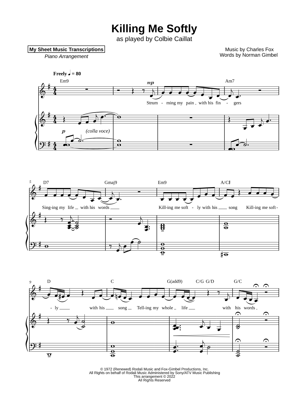 Killing Me Softly (Colbie Caillat)