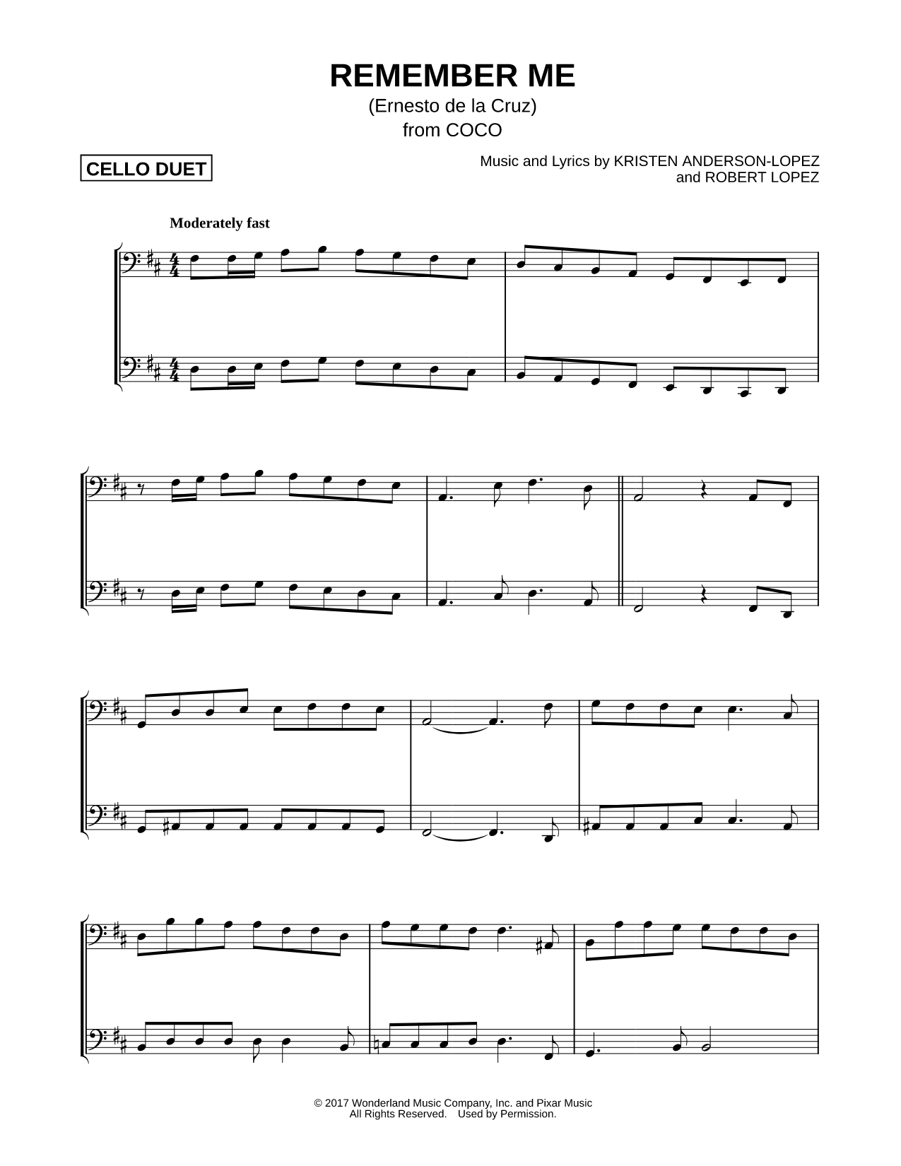 Remember Me (Ernesto de la Cruz) - Cello Duet