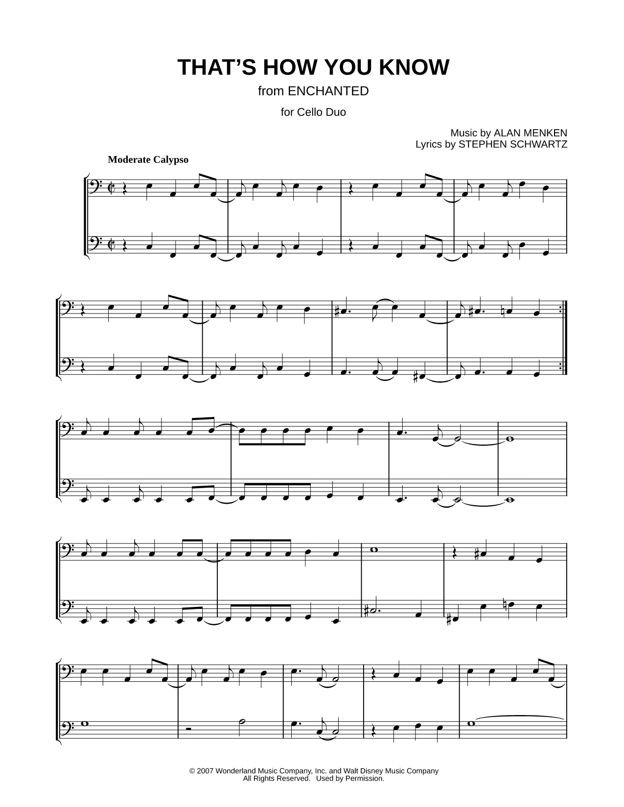 That's How You Know - Cello Duet