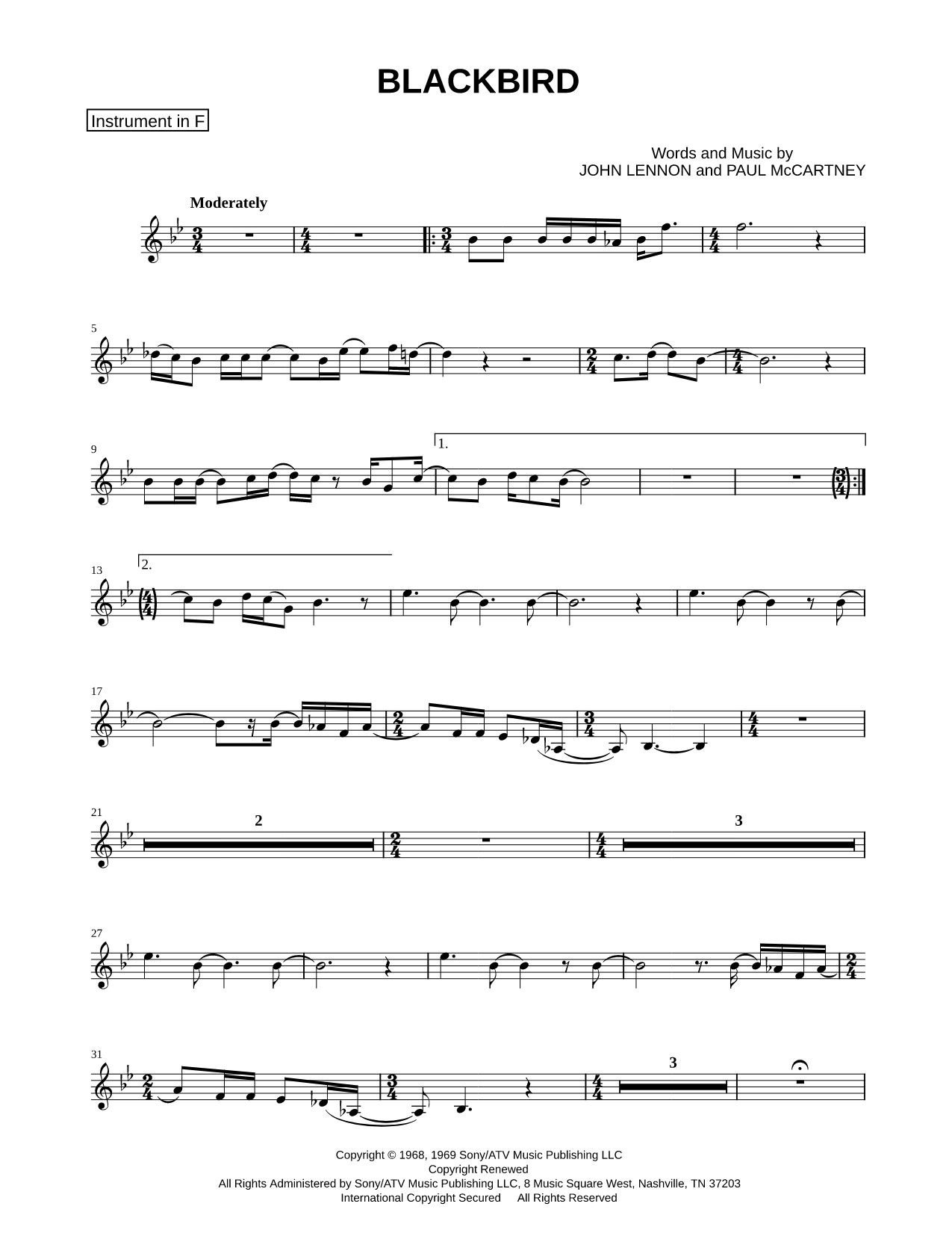 Blackbird - F Instrument