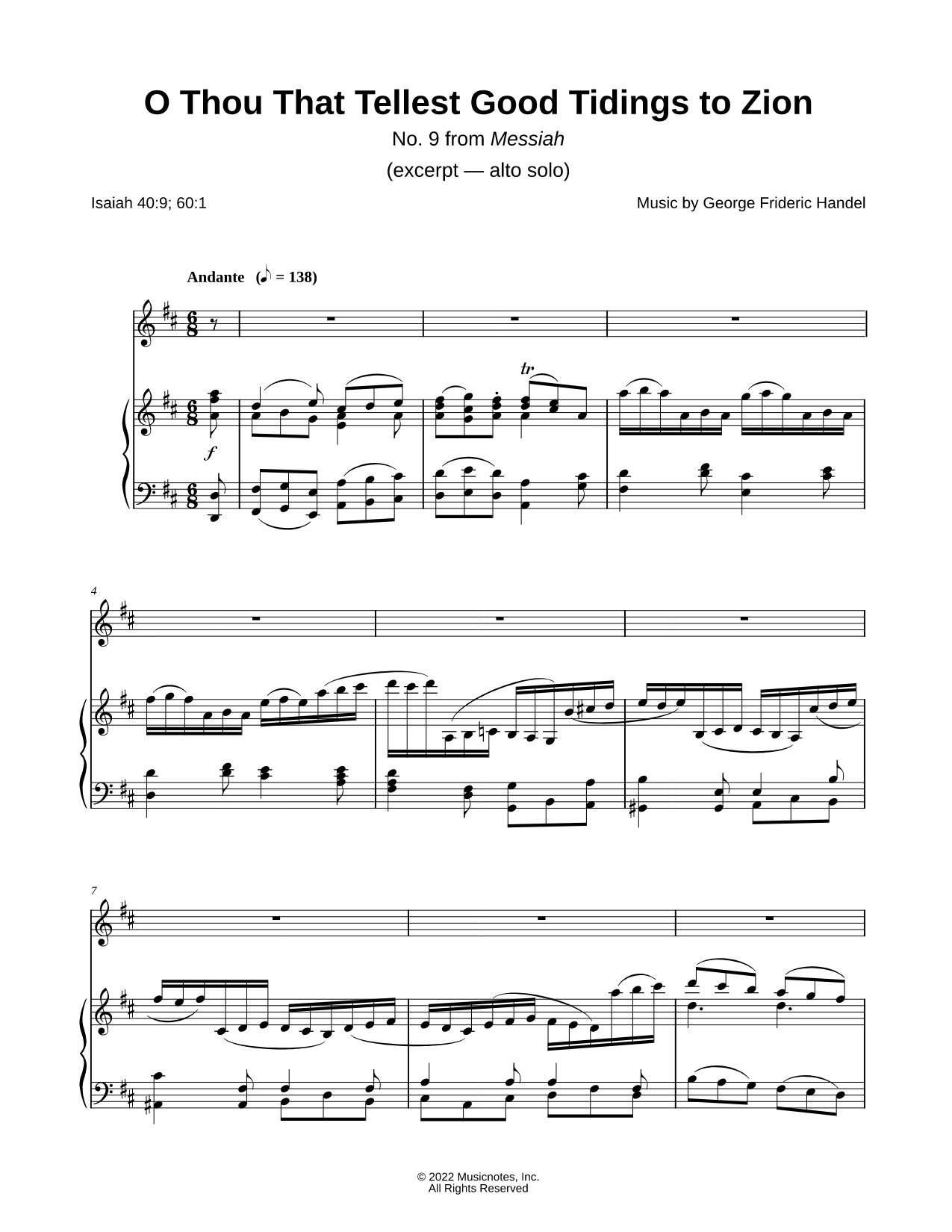 O Thou That Tellest Good Tidings to Zion [excerpt - alto solo]