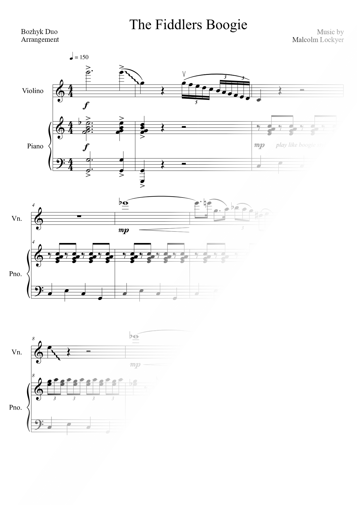 The Fiddlers Boogie - Violin & Piano