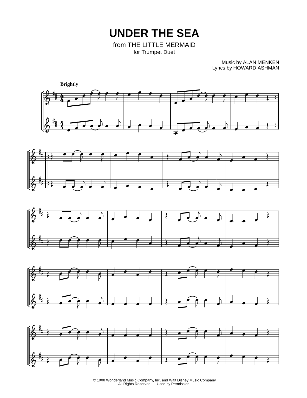 Under the Sea - Trumpet Duet