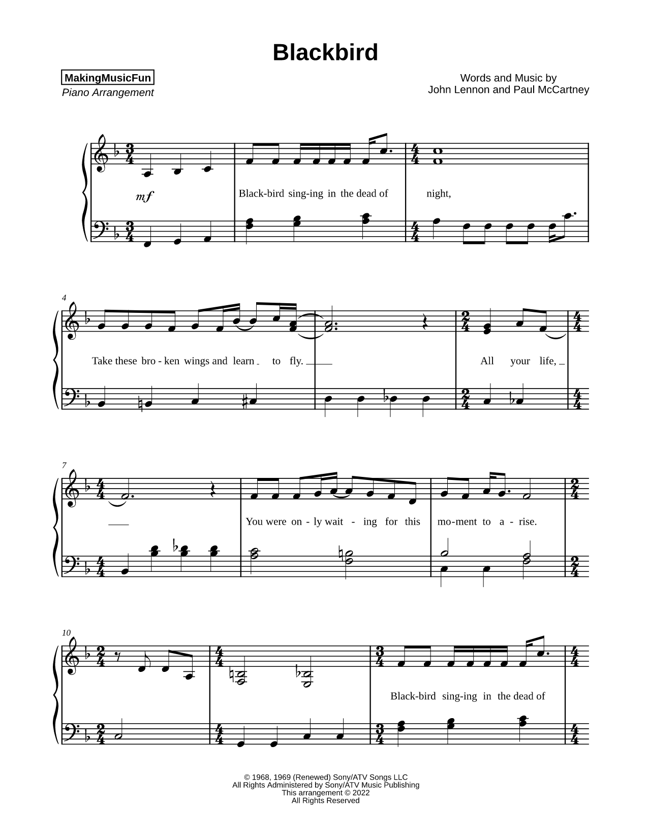 Blackbird [easy]