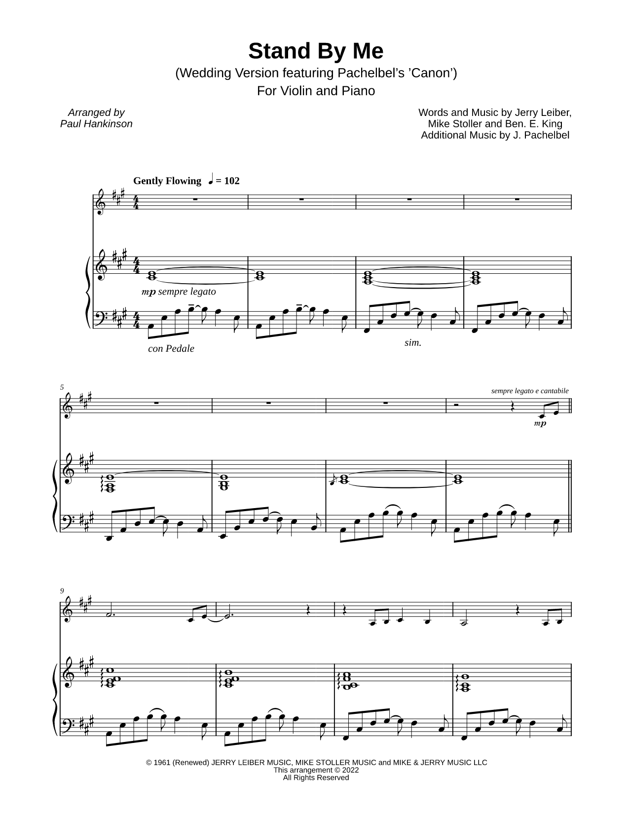 Stand by Me (Wedding Version) - Violin & Piano