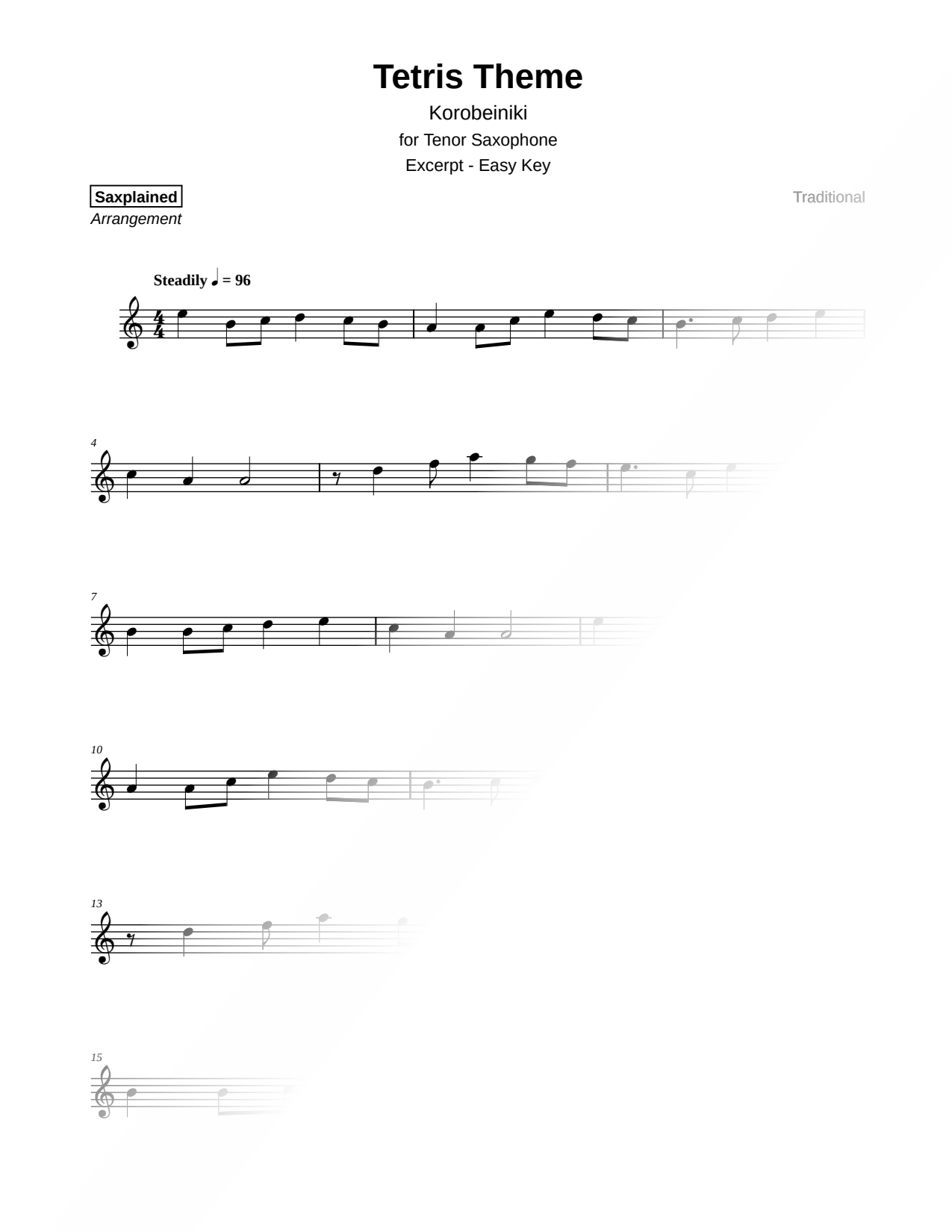 Tetris Theme [excerpt - easy]