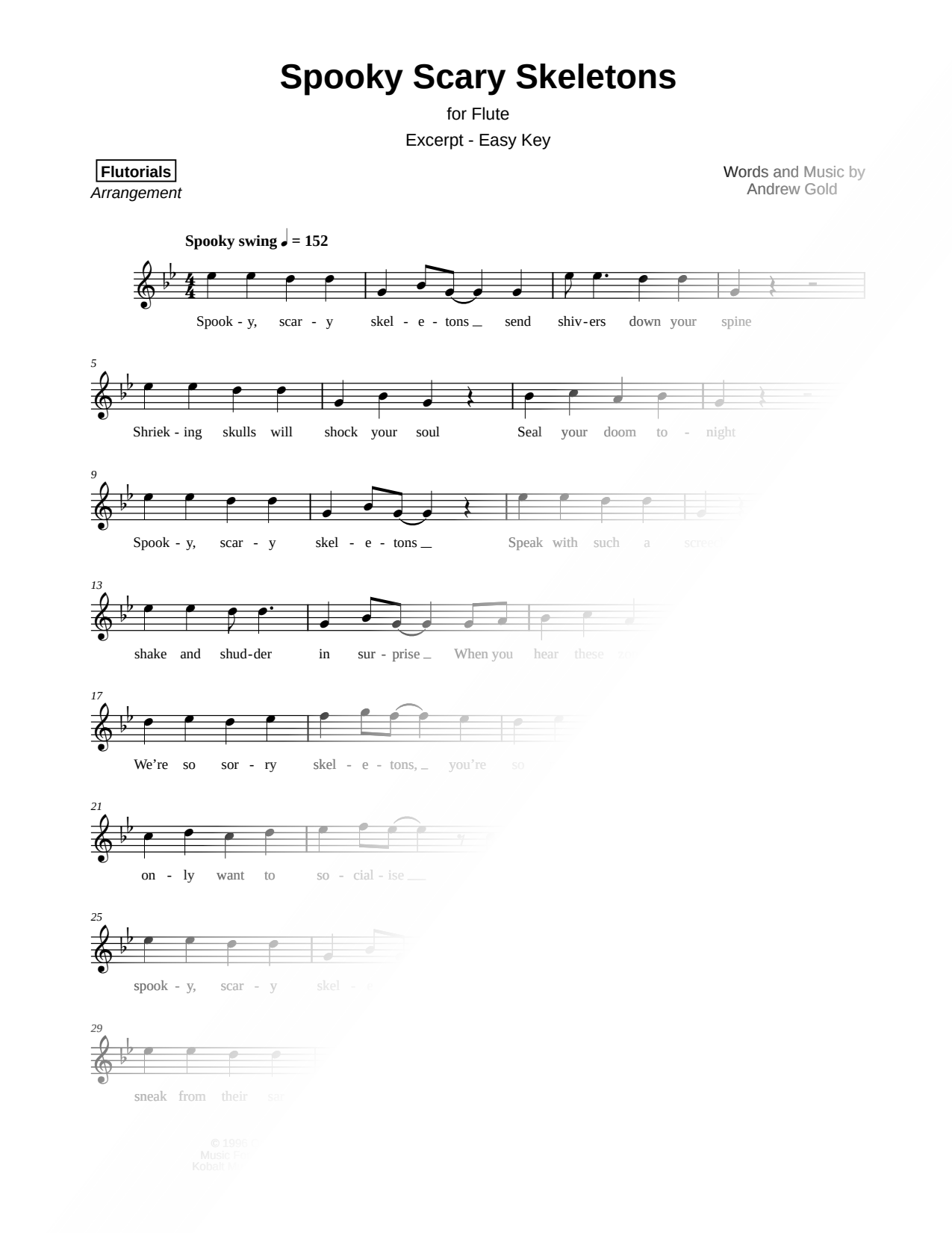 Spooky Scary Skeletons [excerpt - easy]