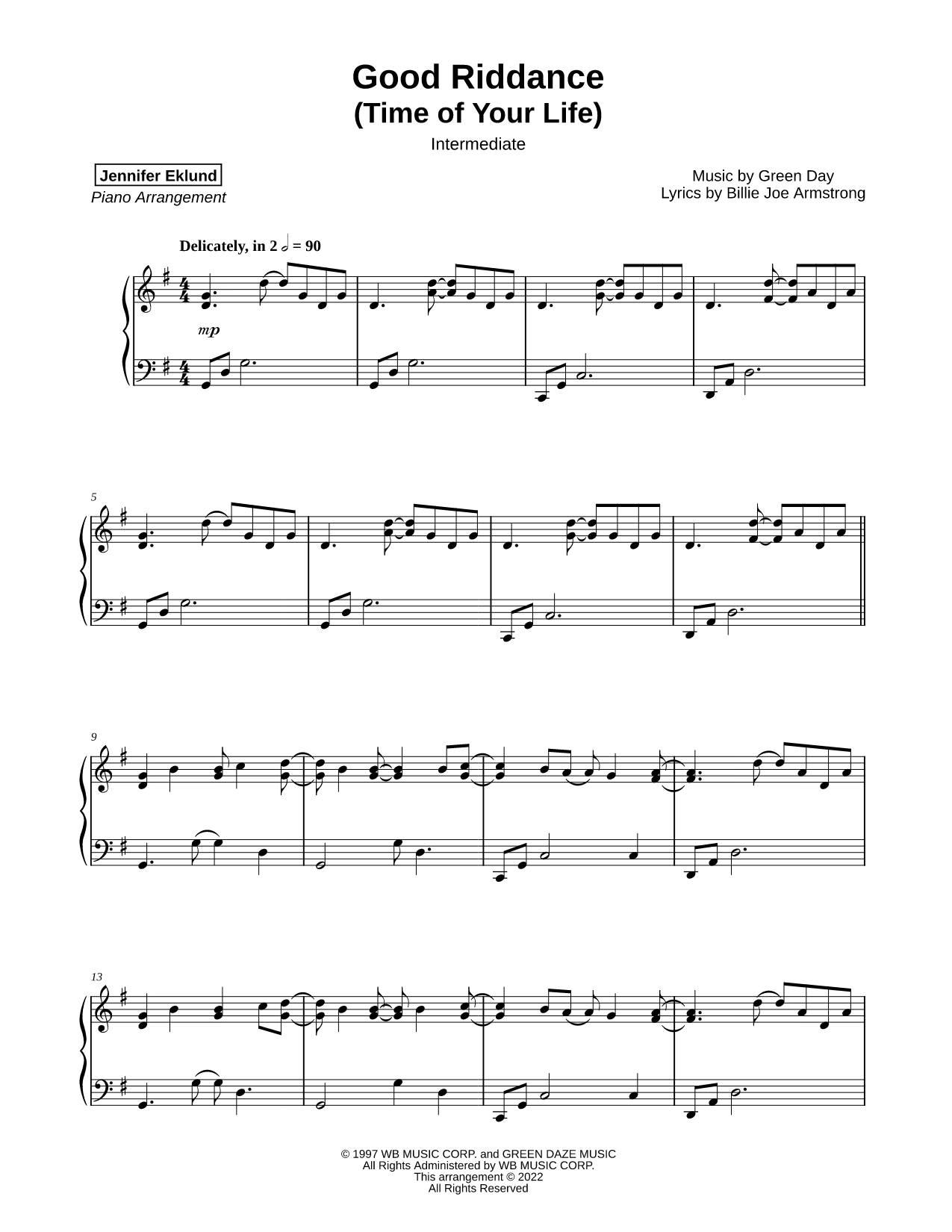 Good Riddance (Time of Your Life) [intermediate]