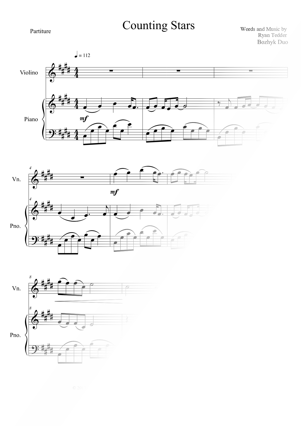 Counting Stars - Violin & Piano