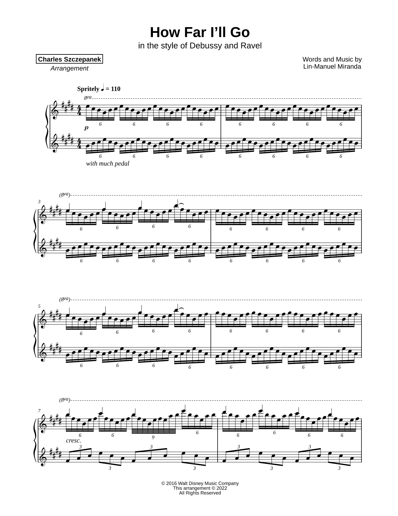 How Far I'll Go (in the style of Debussy and Ravel)