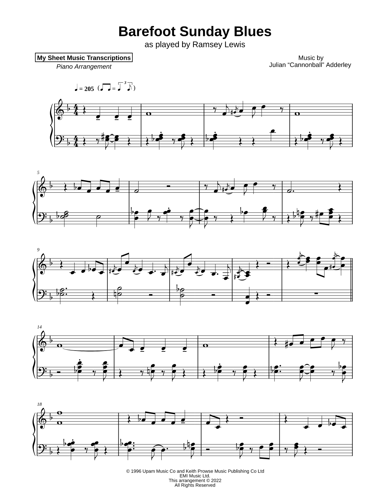 Barefoot Sunday Blues (Ramsey Lewis)