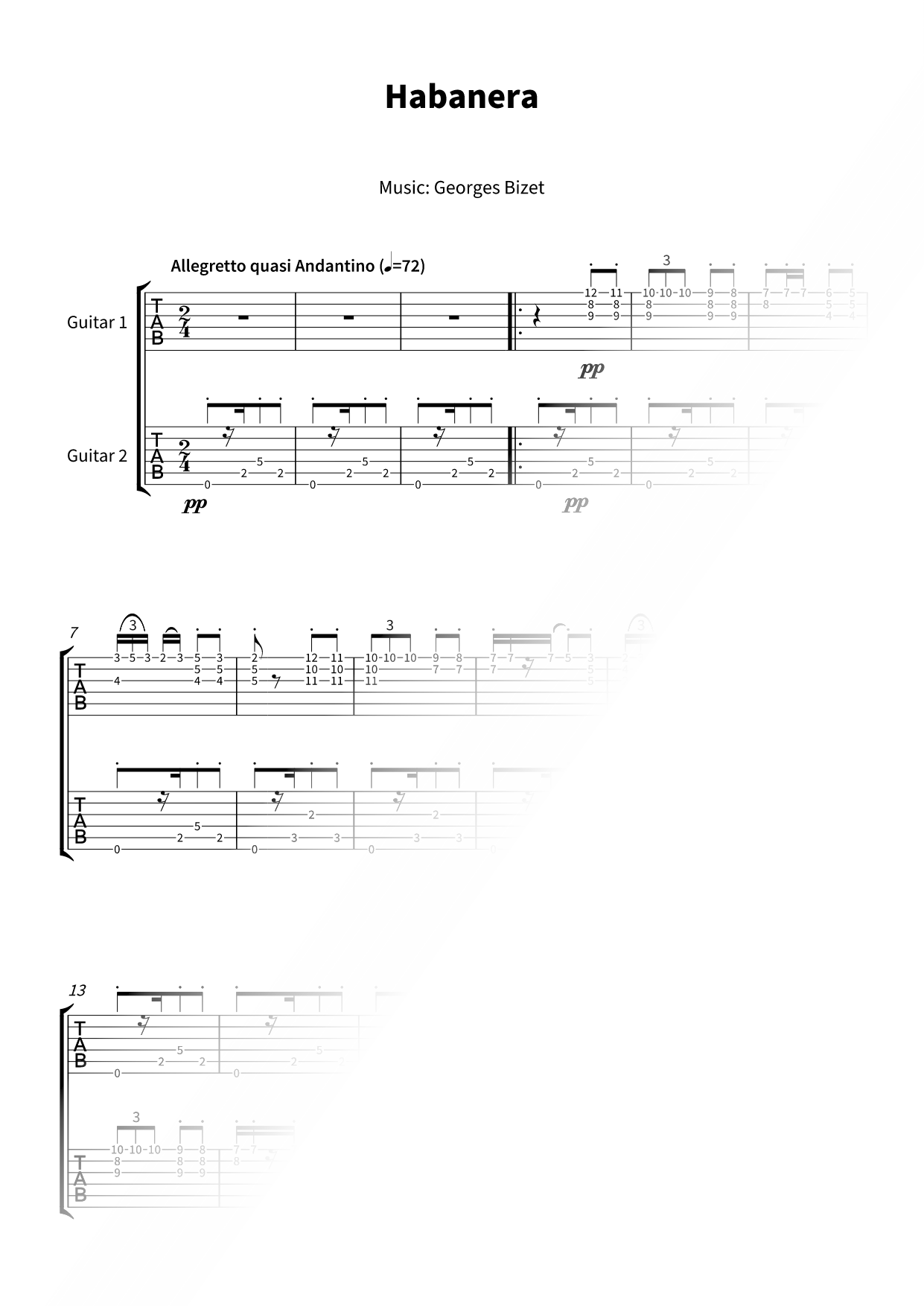 Habanera - Guitar Duet