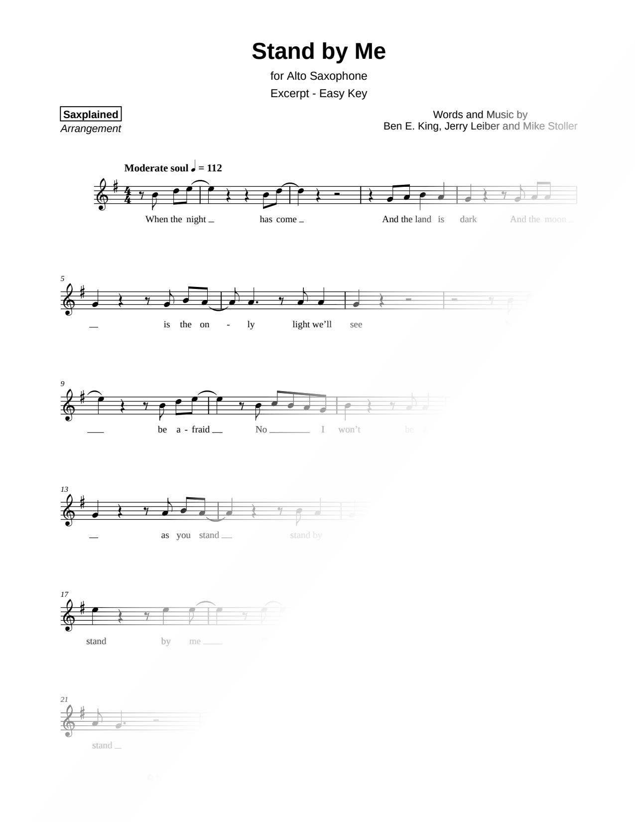 Stand by Me [excerpt - easy]