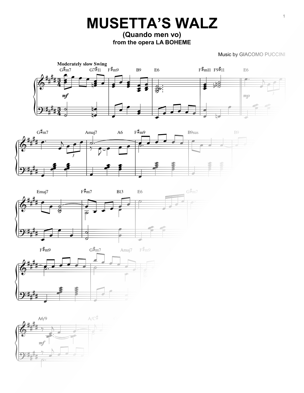 Musetta's Waltz [jazz version]