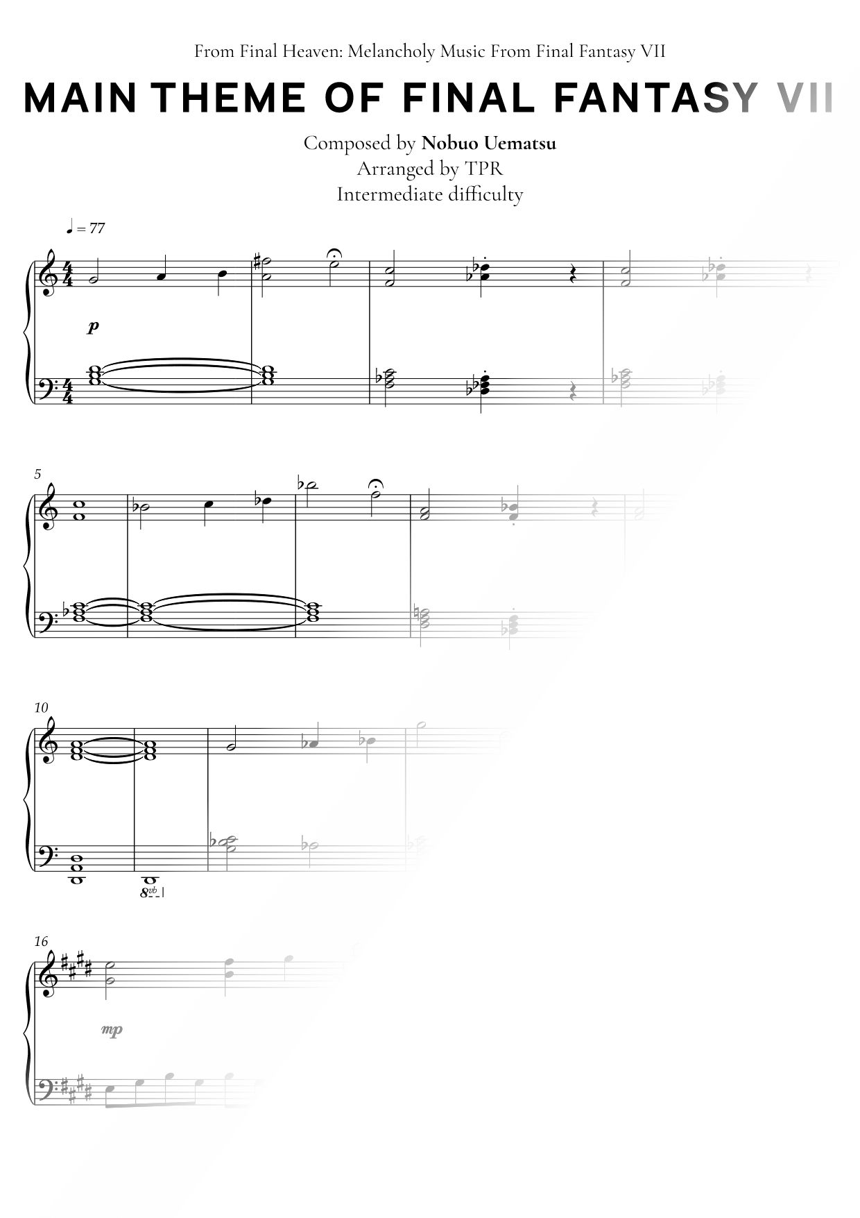 Main Theme of Final Fantasy VII [intermediate]
