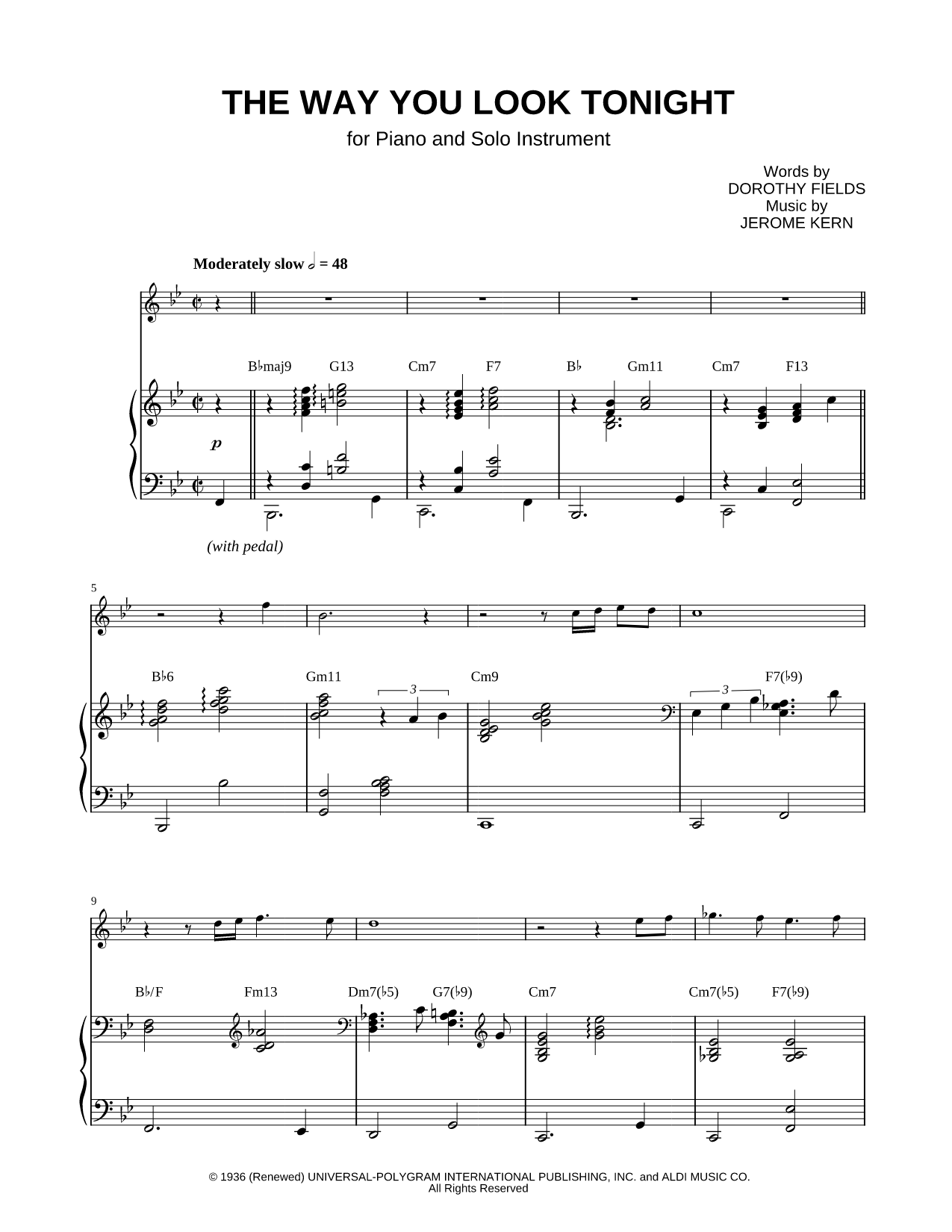 The Way You Look Tonight - Piano Accompaniment