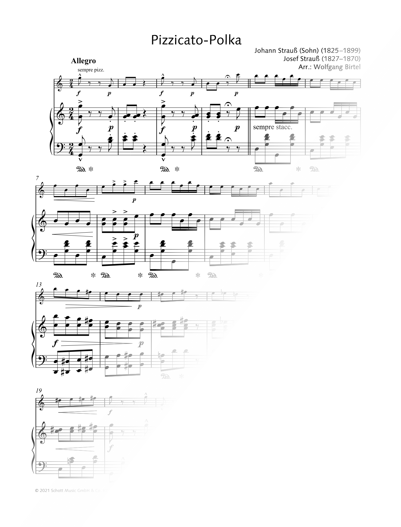 Pizzicato Polka - Violin & Piano