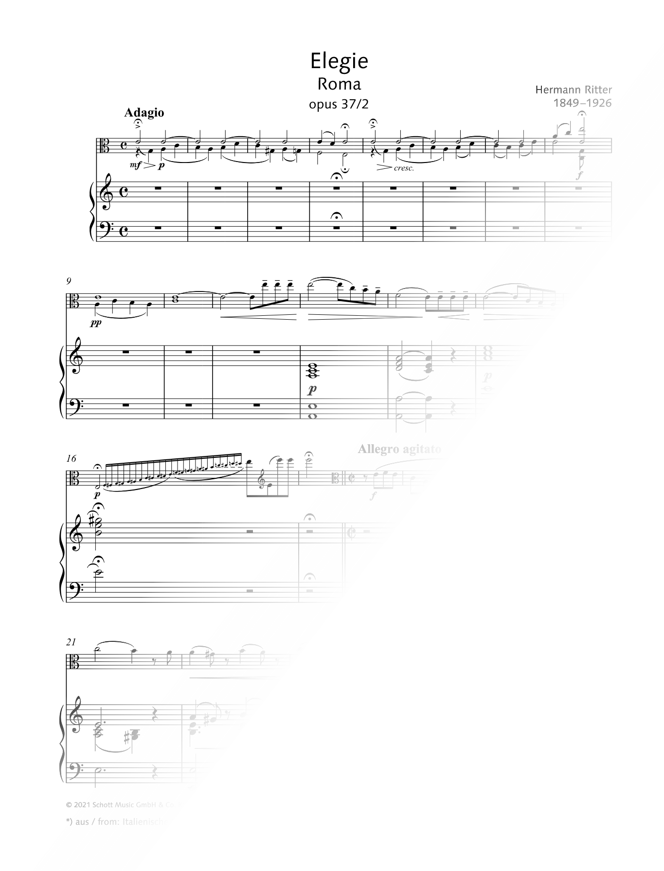 Elegie (Roma), Op. 37, No. 2 - Viola & Piano