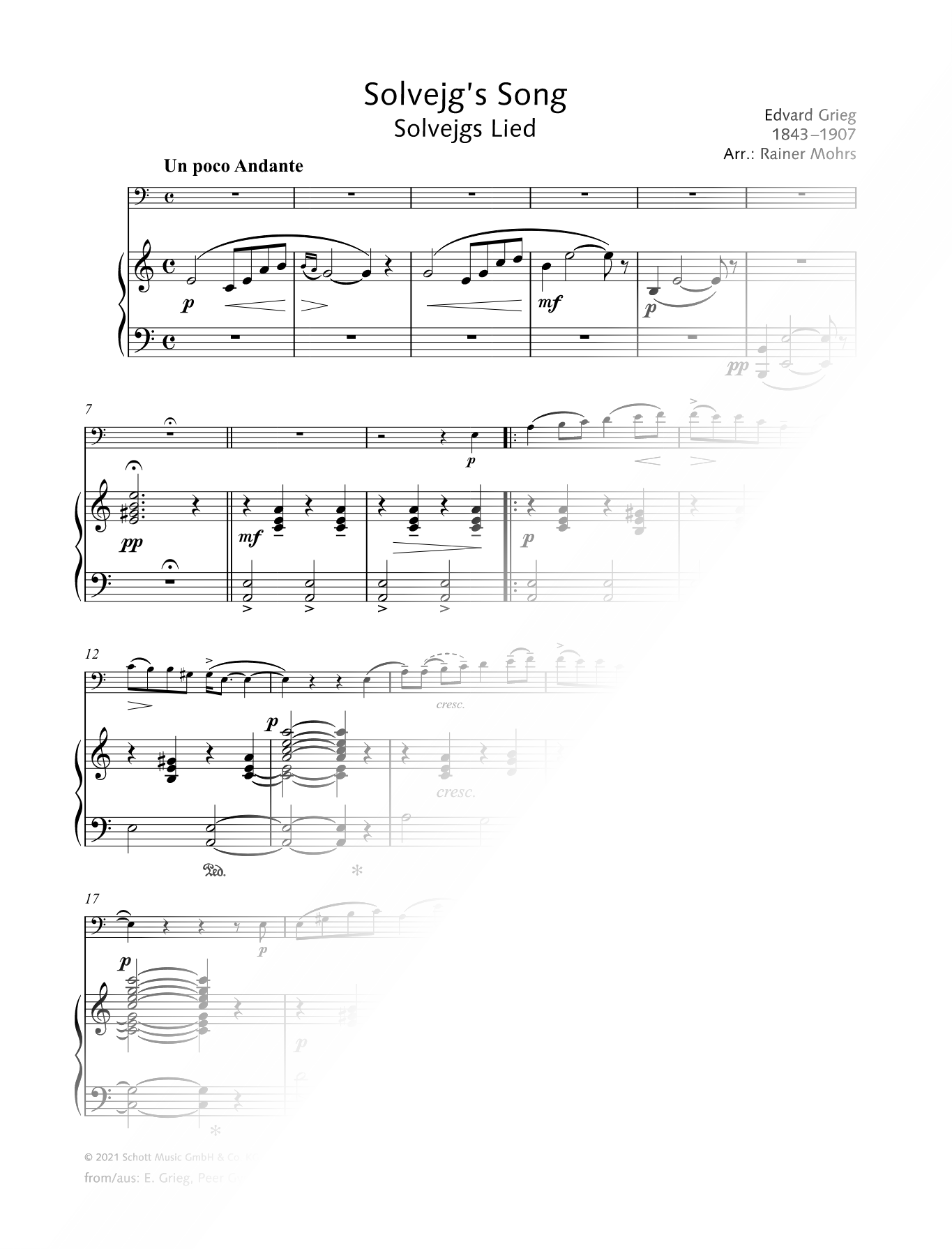 Solveig's Song - Cello & Piano