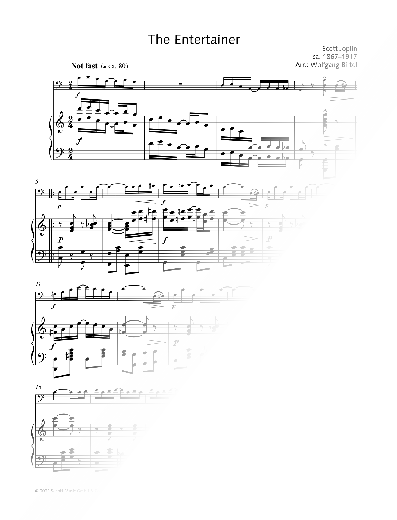 The Entertainer - Cello & Piano