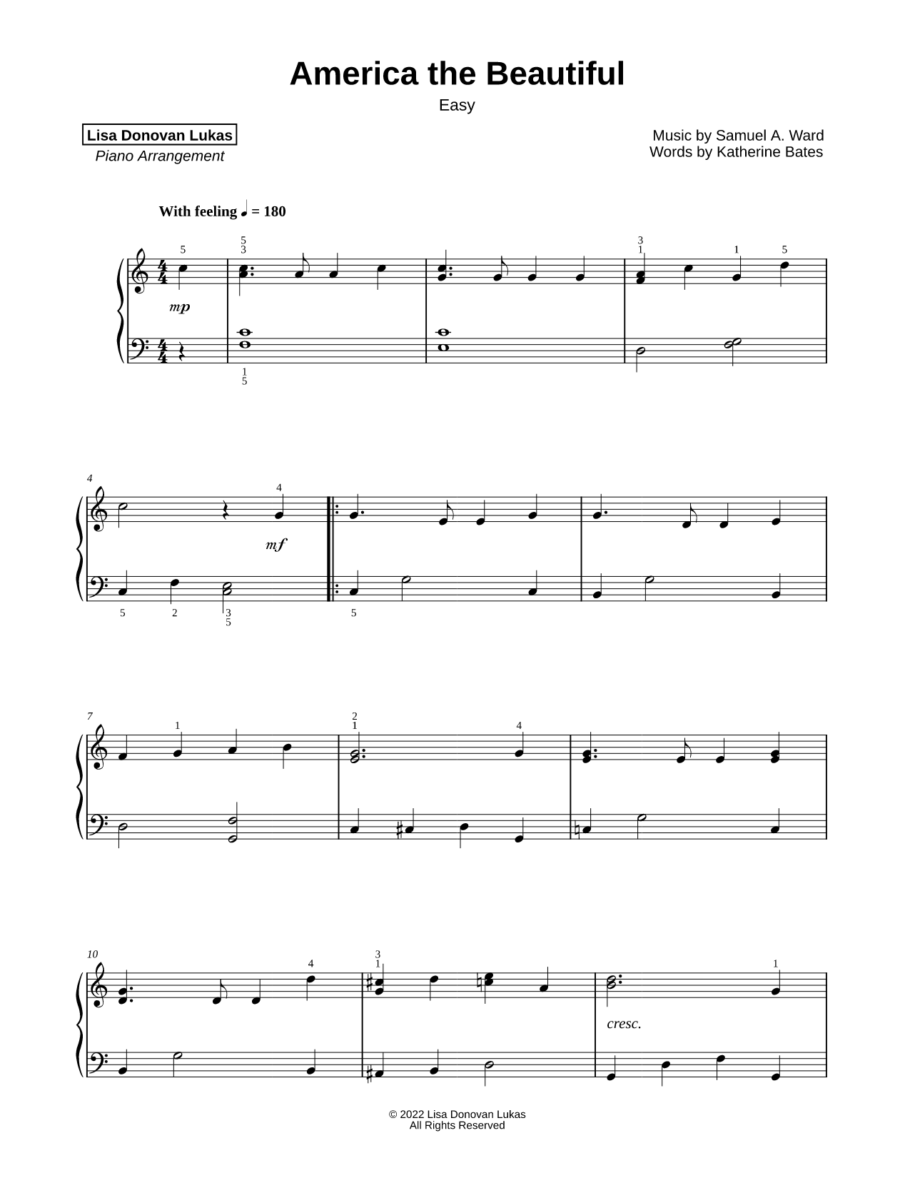 America the Beautiful [easy]