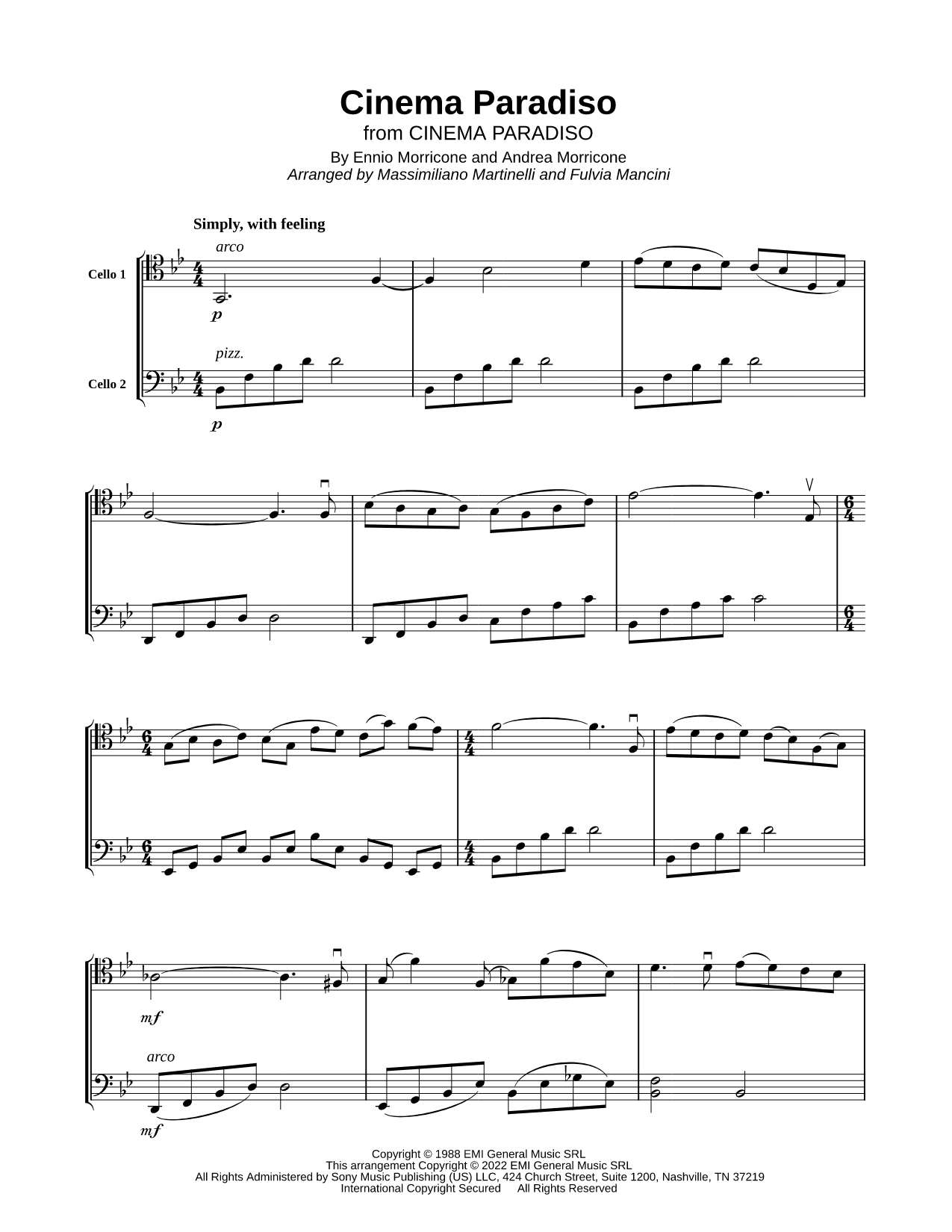 Cinema Paradiso - Cello Duet