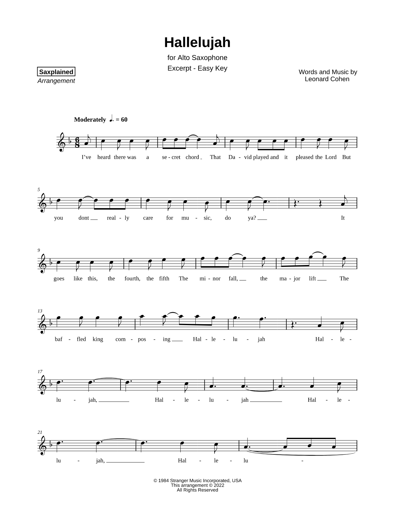 Hallelujah [excerpt - easy]