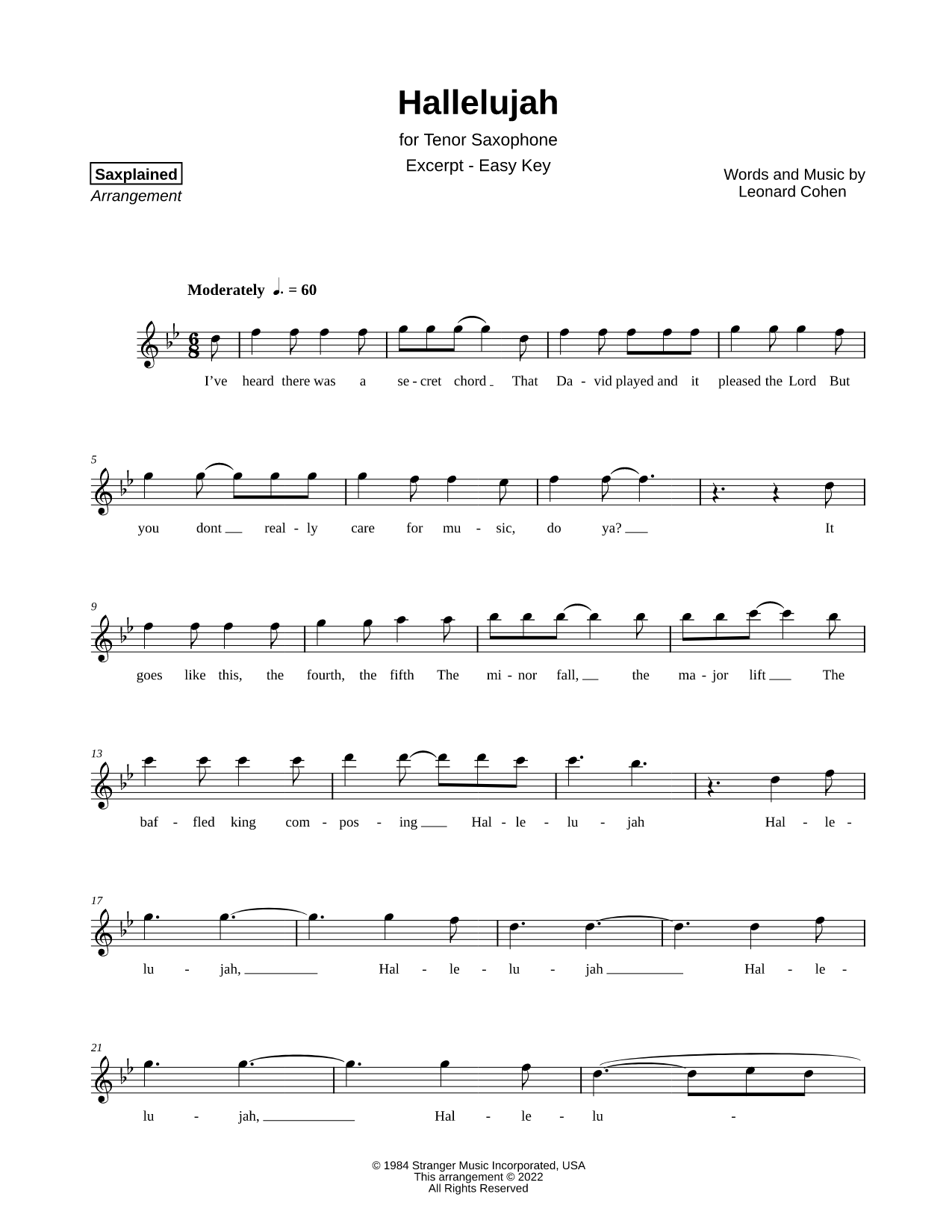 Hallelujah [excerpt - easy]