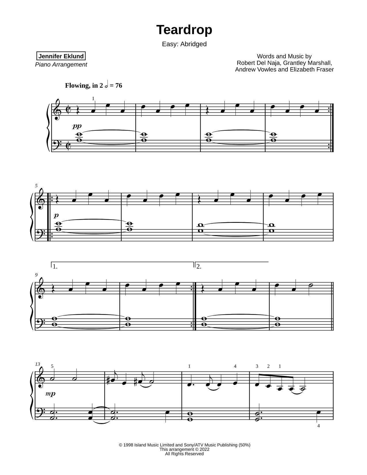 Teardrop [easy - abridged]