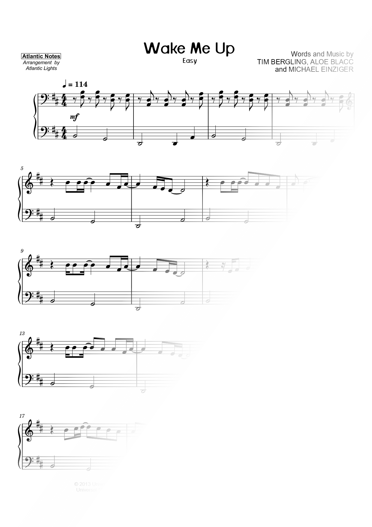 Wake Me Up [easy]