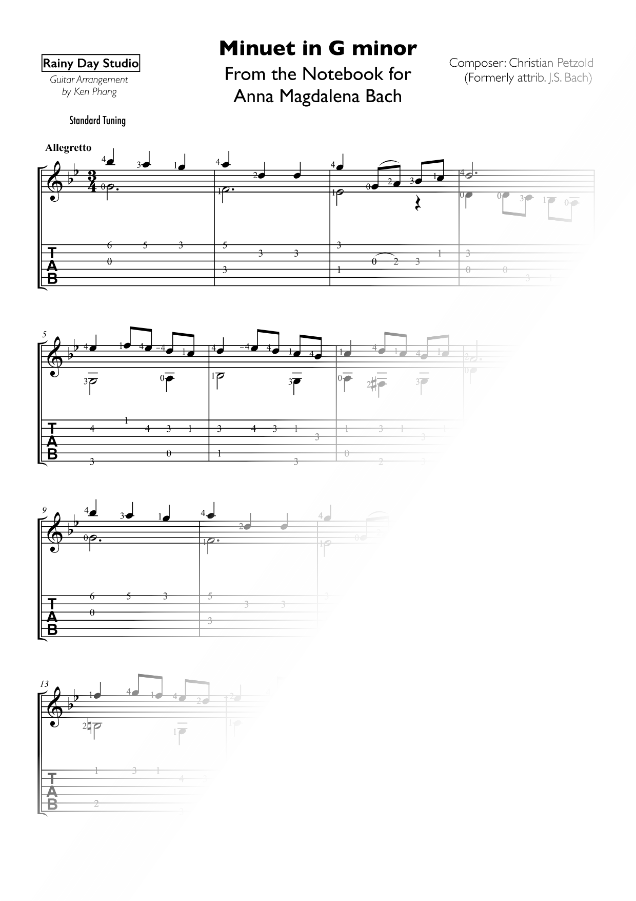 Menuet in G Minor from Notebook for Anna Magdalena
