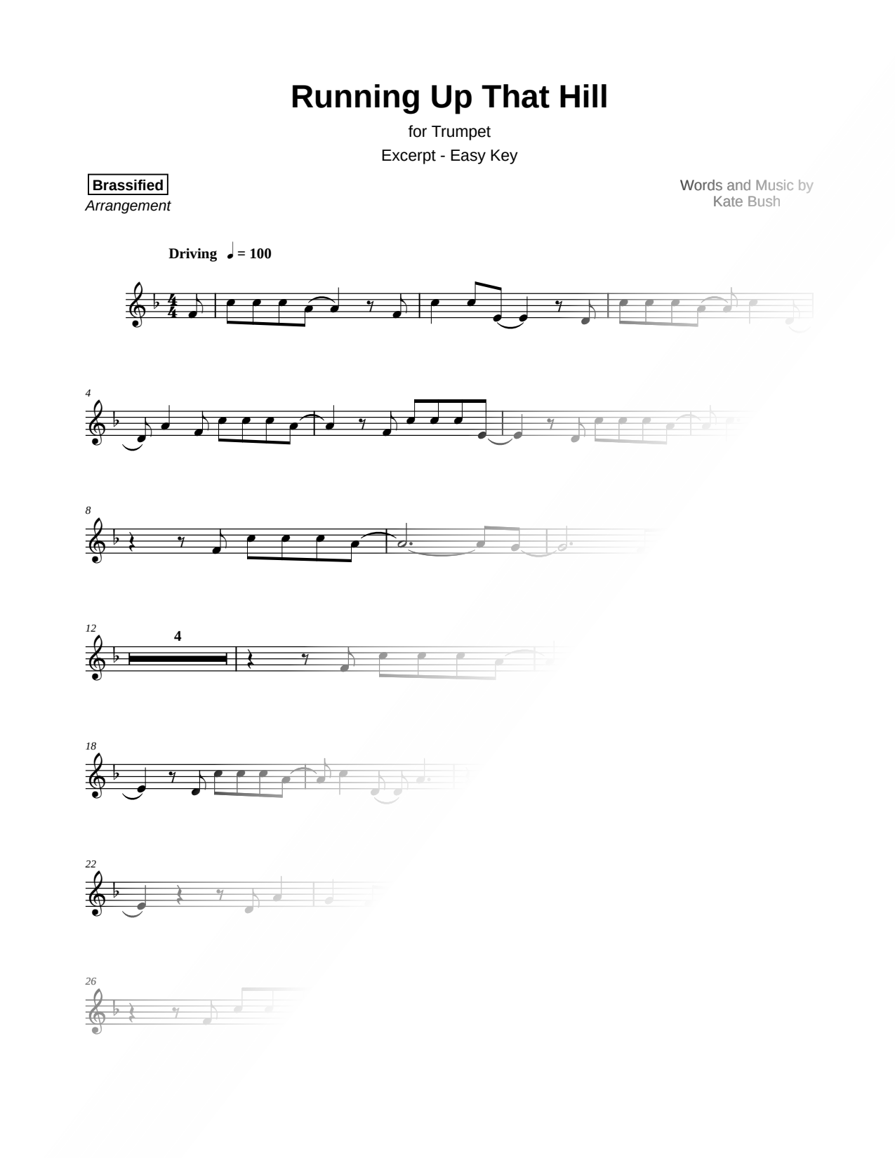 Running Up That Hill [excerpt - easy]