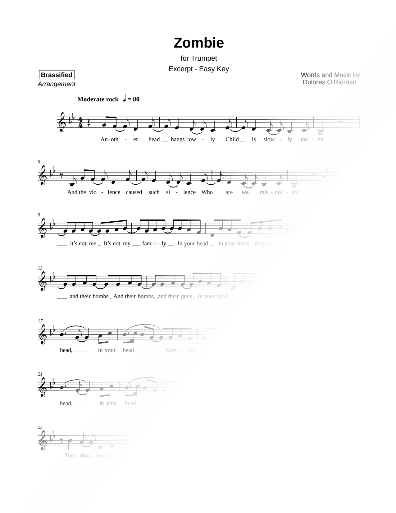 Zombie [excerpt - easy]