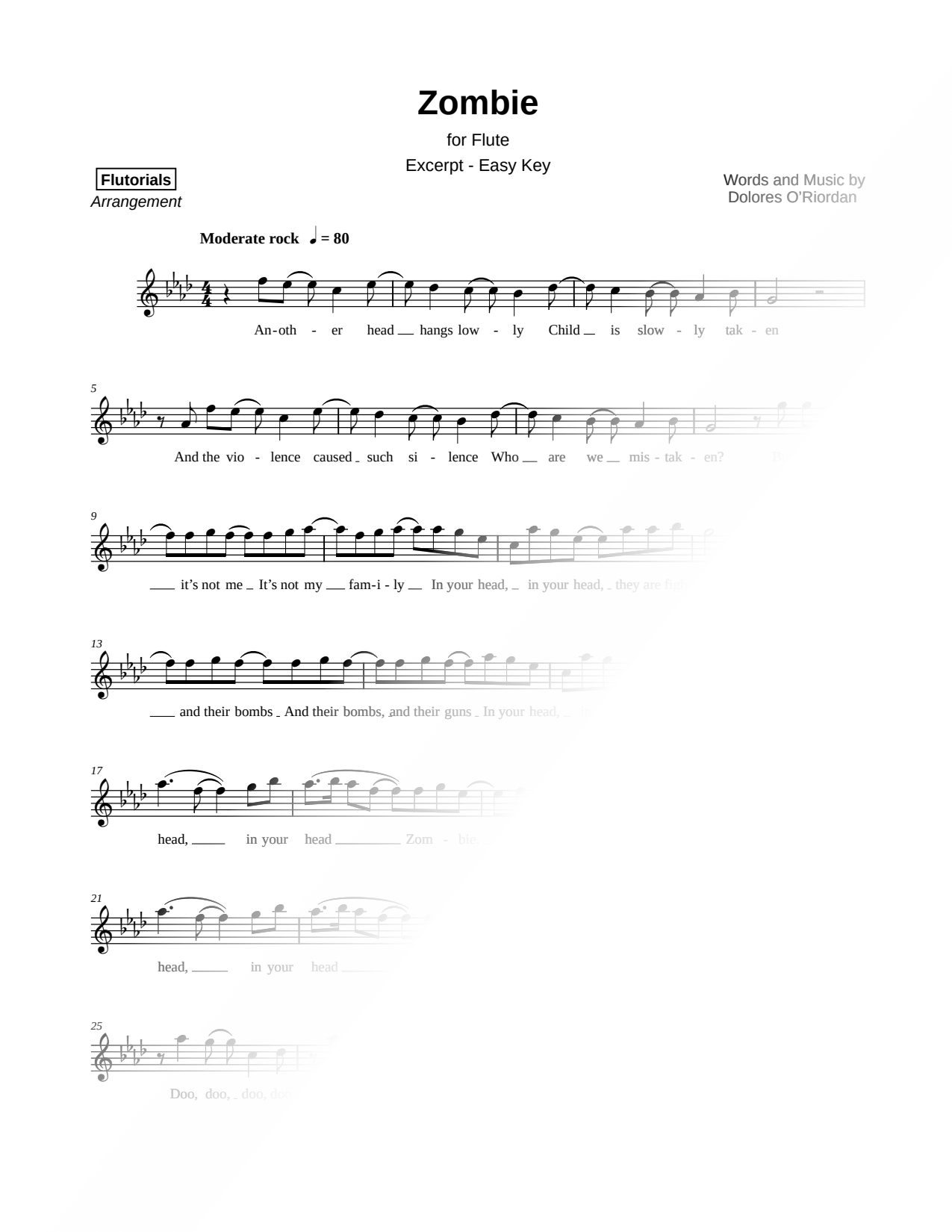 Zombie [excerpt - easy]
