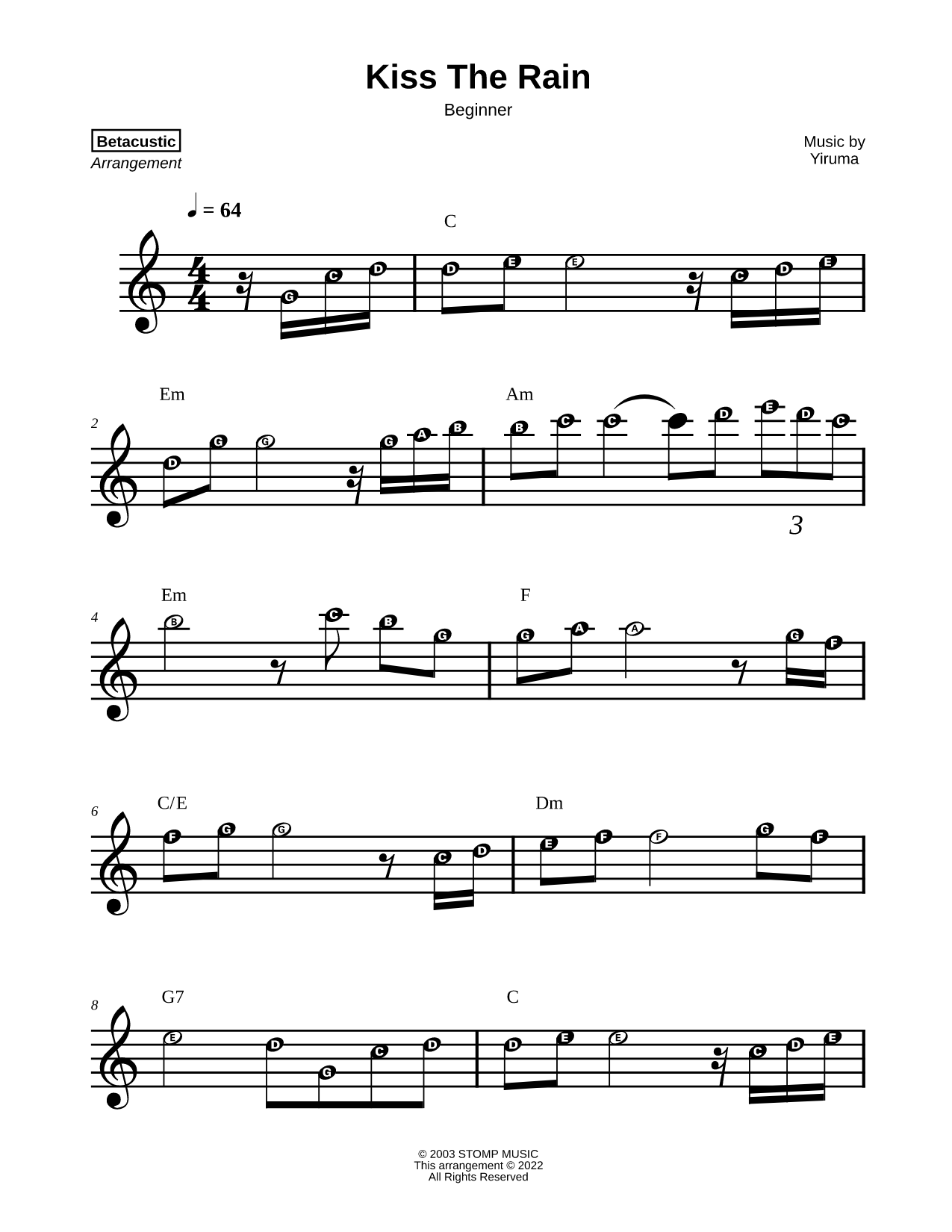 Kiss the Rain [beginner]