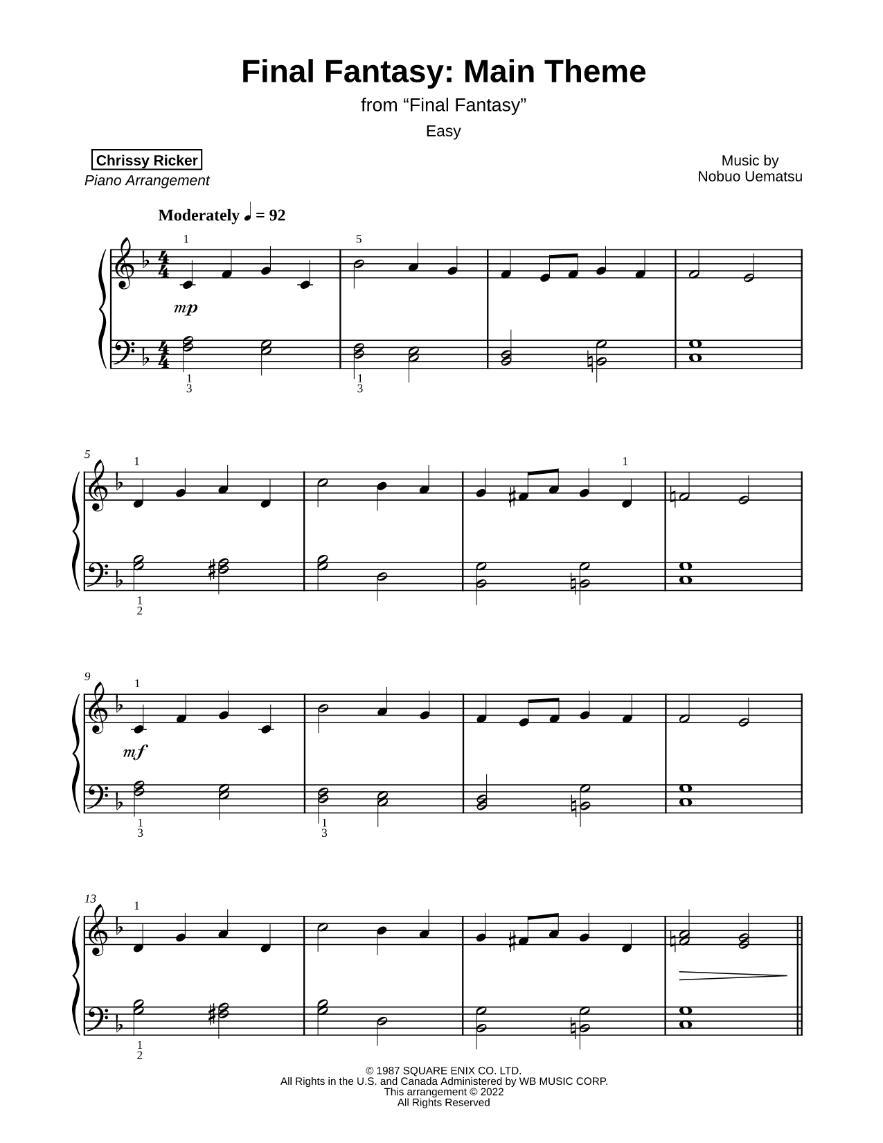 Final Fantasy: Main Theme [easy]