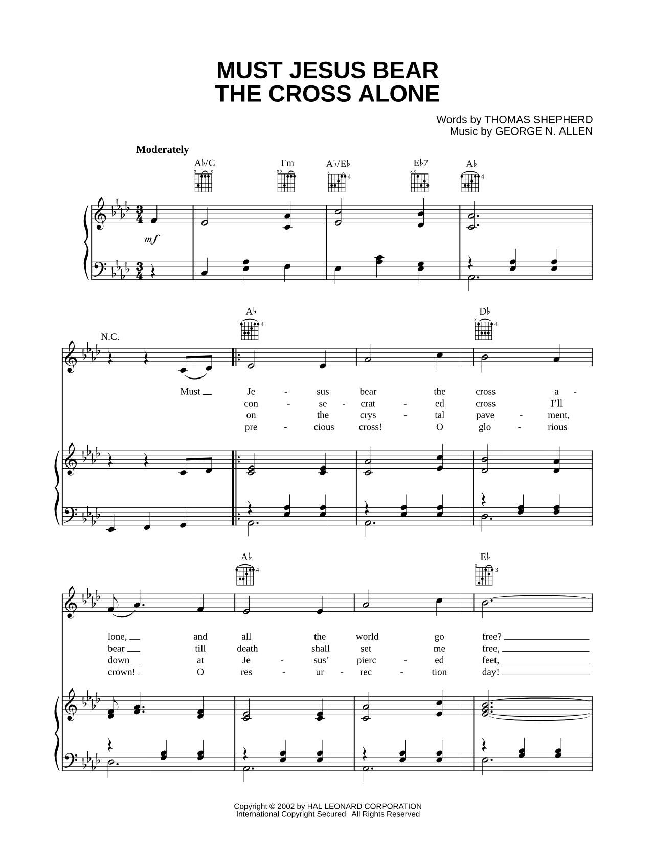 Must Jesus Bear the Cross Alone