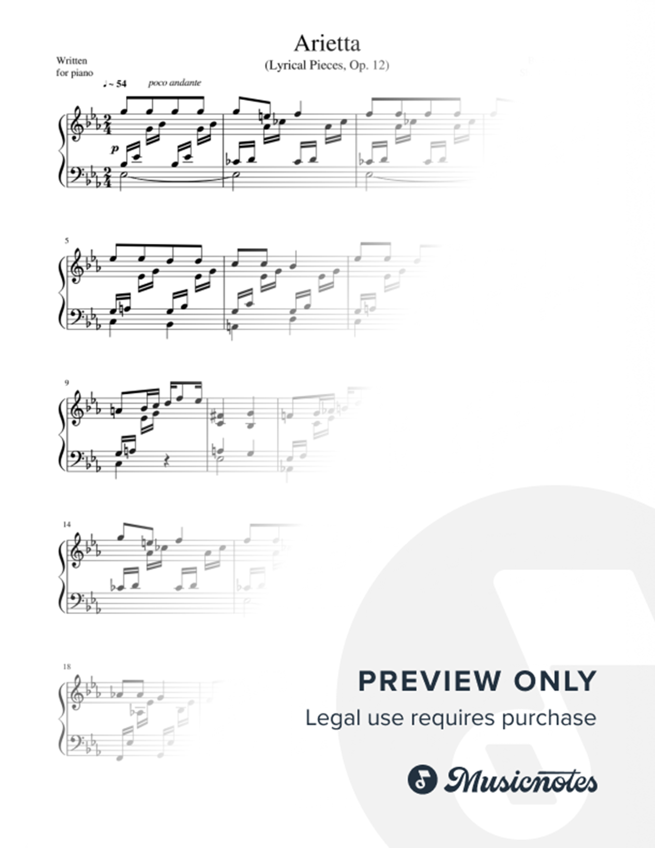 Lyric Pieces: Opus 12, No. 1. Arietta