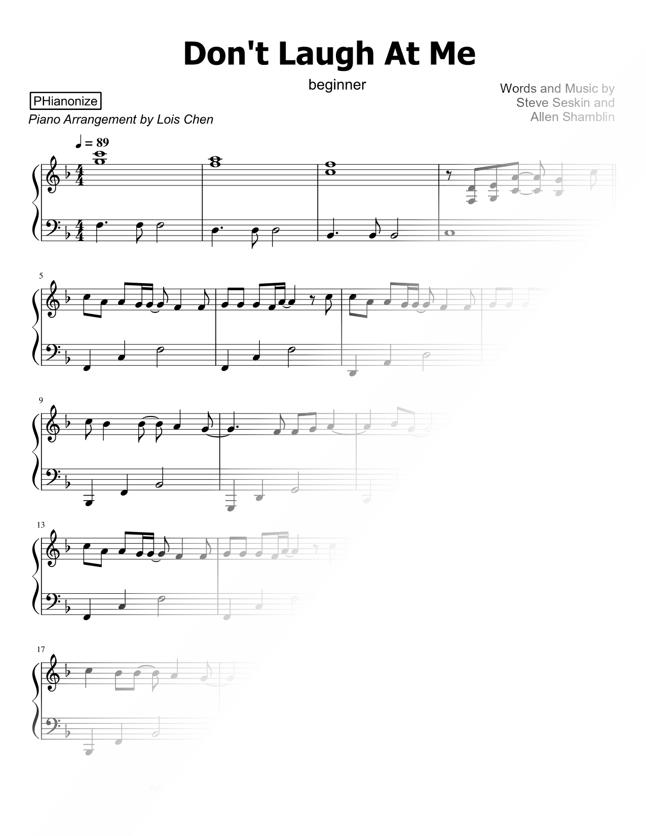 Don't Laugh At Me [beginner]