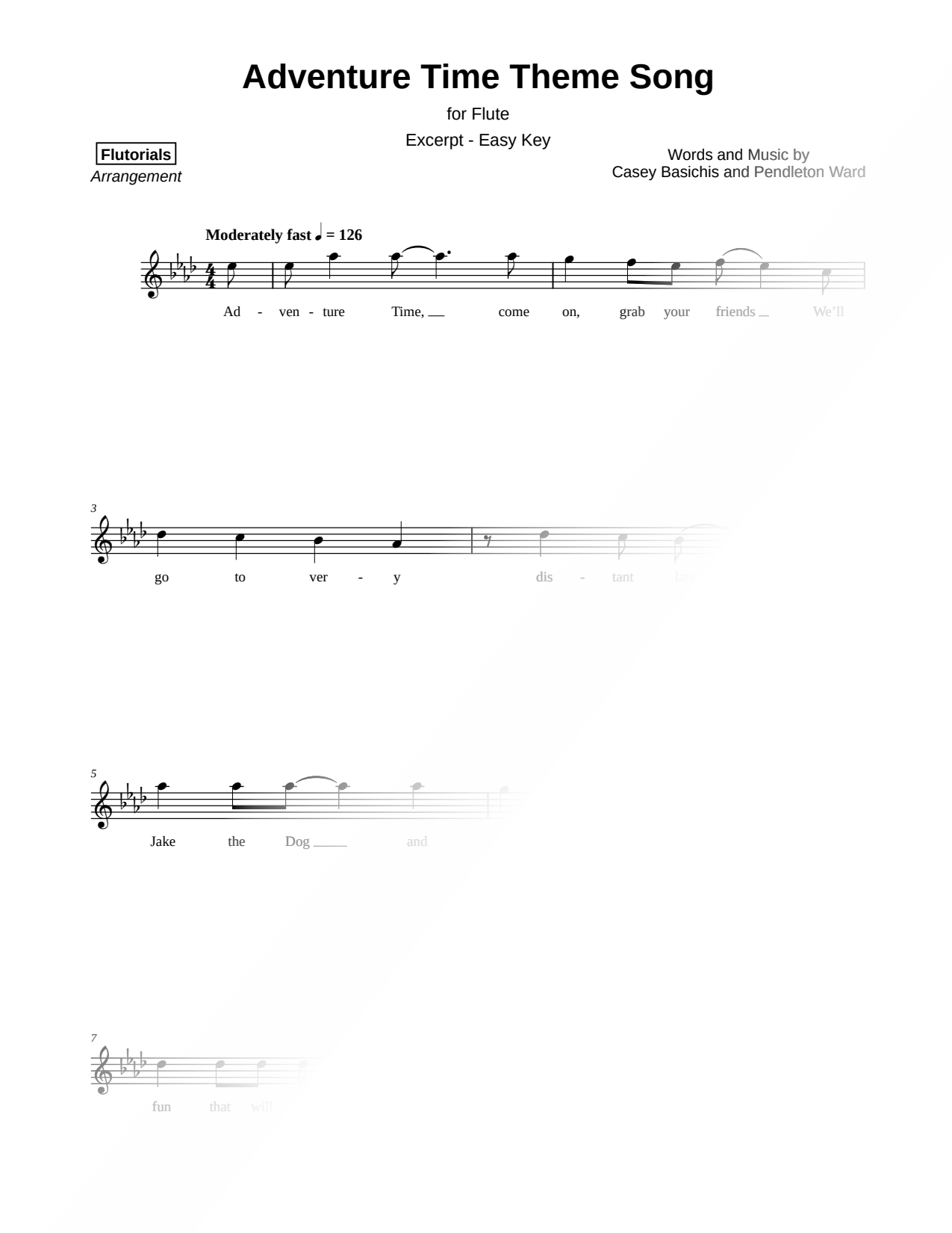 Adventure Time Theme Song [excerpt - easy]