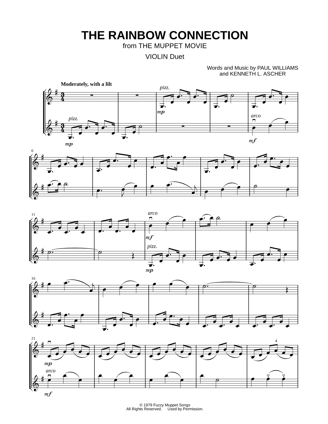 The Rainbow Connection - Violin Duet