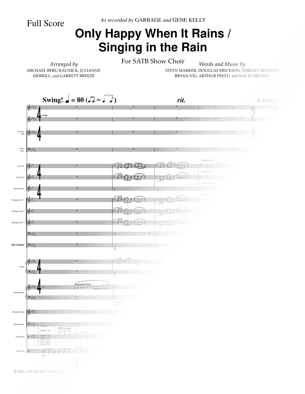 Only Happy When It Rains / Singing In the Rain [instrumental accompaniment]
