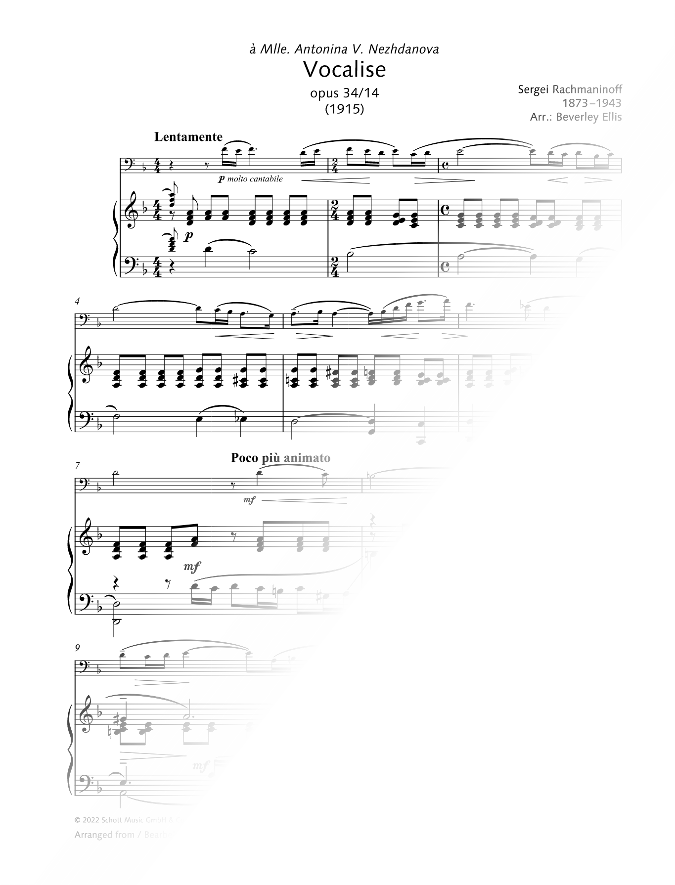 Vocalise, Op. 34 No. 14 - Cello & Piano