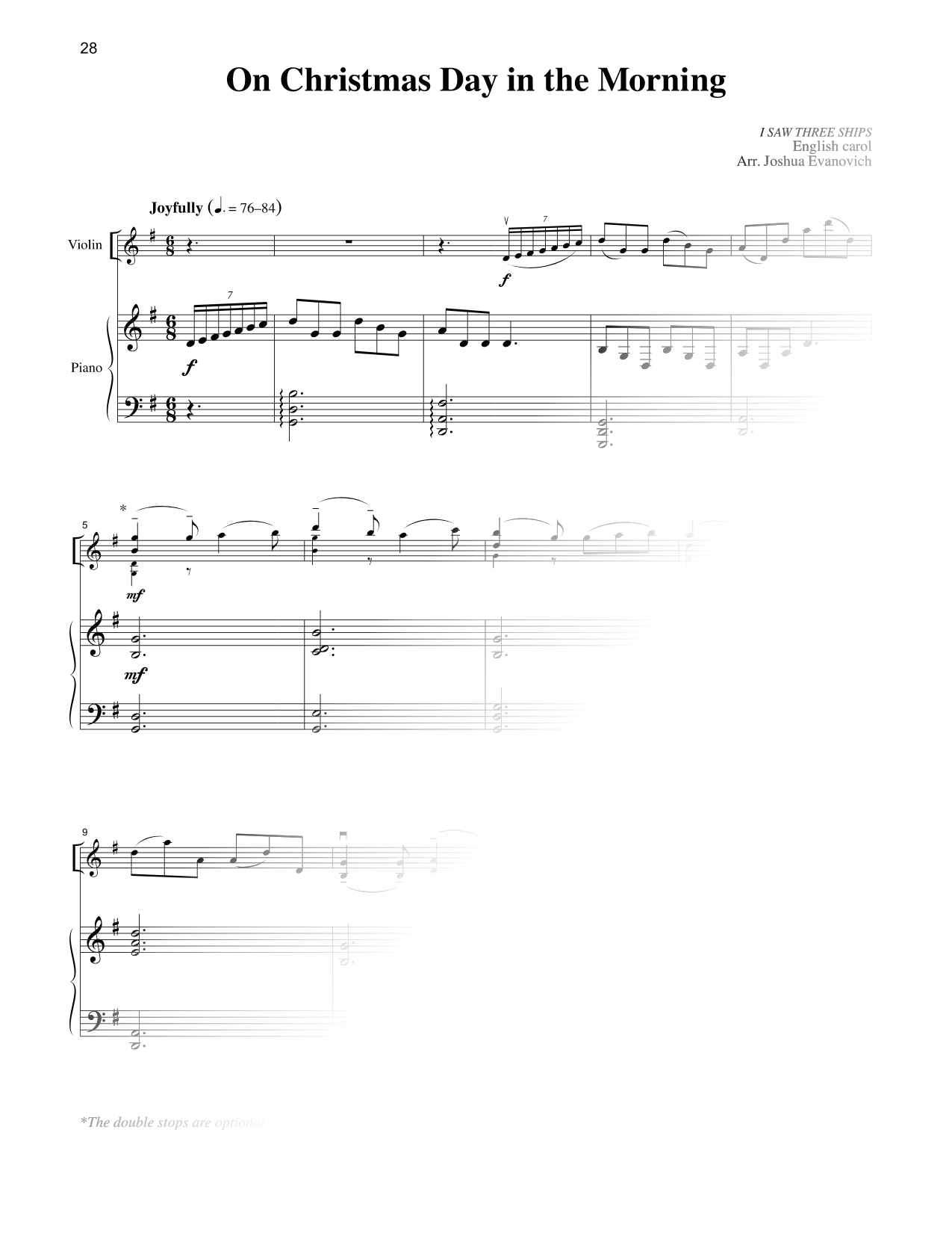 On Christmas Day in the Morning - Violin & Piano