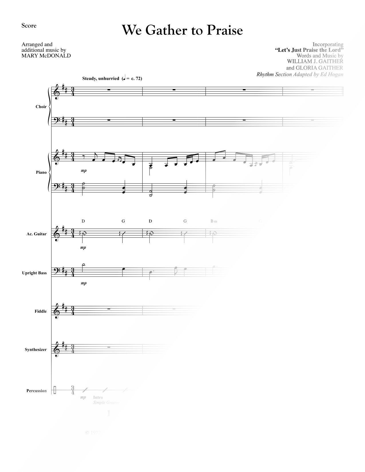 We Gather to Praise [Rhythm Section Score]